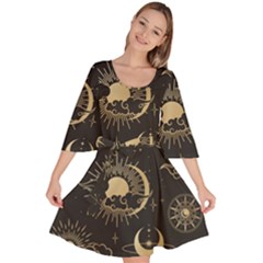 Star Colorful Christmas Abstract Velour Kimono Dress