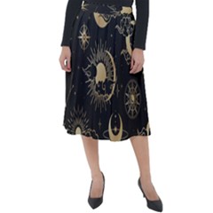 Star Colorful Christmas Abstract Classic Velour Midi Skirt 