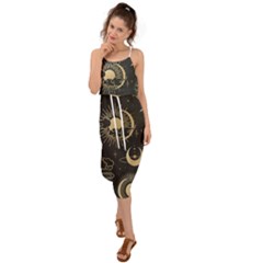 Star Colorful Christmas Abstract Waist Tie Cover Up Chiffon Dress