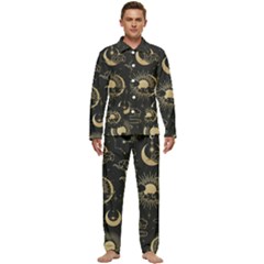 Star Colorful Christmas Abstract Men s Long Sleeve Velvet Pocket Pajamas Set