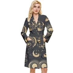 Star Colorful Christmas Abstract Long Sleeve Velvet Robe