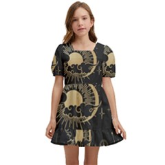 Star Colorful Christmas Abstract Kids  Short Sleeve Dolly Dress