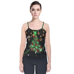 Christmas Star Jewellery Velvet Spaghetti Strap Top by anzea