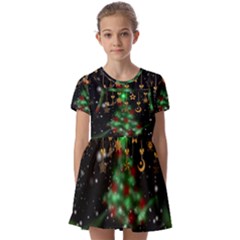 Christmas Star Jewellery Kids  Short Sleeve Pinafore Style Dress by anzea