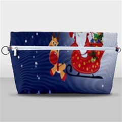 Deer Santa Claus Flying Trees Moon Night Merry Christmas Handbag Organizer by anzea