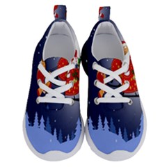 Deer Santa Claus Flying Trees Moon Night Merry Christmas Running Shoes by anzea