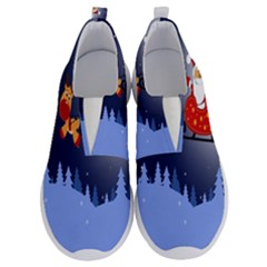 Deer Santa Claus Flying Trees Moon Night Merry Christmas No Lace Lightweight Shoes by anzea