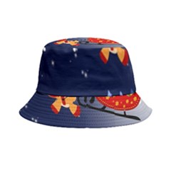 Deer Santa Claus Flying Trees Moon Night Merry Christmas Bucket Hat by anzea