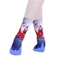 Deer Santa Claus Flying Trees Moon Night Merry Christmas Smooth Crew Length Tube Socks View3