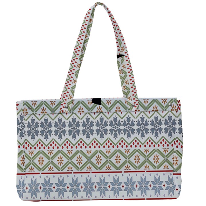 Christmas Star Flower Red Blue Canvas Work Bag