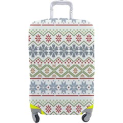 Christmas Star Flower Red Blue Luggage Cover (large) by anzea