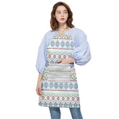 Christmas Star Flower Red Blue Pocket Apron by anzea