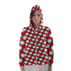 Christmas Star Red Green Women s Hooded Windbreaker