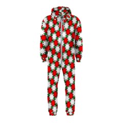 Christmas Star Red Green Hooded Jumpsuit (kids)