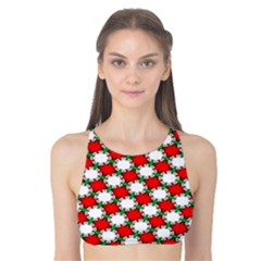 Christmas Star Red Green Tank Bikini Top by anzea