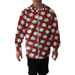 Christmas Star Red Green Kids  Hooded Windbreaker