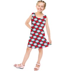 Christmas Star Red Green Kids  Tunic Dress