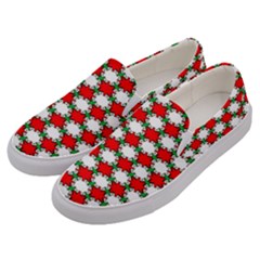 Christmas Star Red Green Men s Canvas Slip Ons