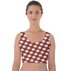 Christmas Star Red Green Velvet Crop Top