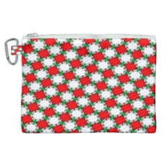 Christmas Star Red Green Canvas Cosmetic Bag (xl)