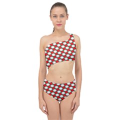 Christmas Star Red Green Spliced Up Two Piece Swimsuit