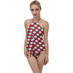 Christmas Star Red Green Go With The Flow One Piece Swimsuit