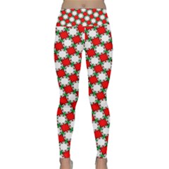 Christmas Star Red Green Lightweight Velour Classic Yoga Leggings