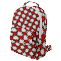 Christmas Star Red Green Flap Pocket Backpack (small)