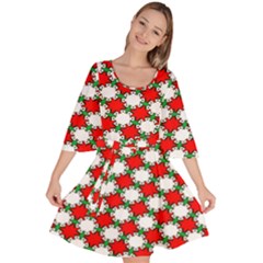 Christmas Star Red Green Velour Kimono Dress by anzea