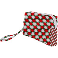 Christmas Star Red Green Wristlet Pouch Bag (small)