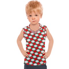 Christmas Star Red Green Kids  Sport Tank Top