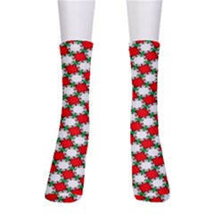 Christmas Star Red Green Crew Socks