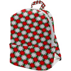 Christmas Star Red Green Zip Up Backpack