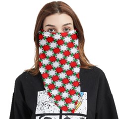 Christmas Star Red Green Face Covering Bandana (triangle)