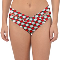 Christmas Star Red Green Double Strap Halter Bikini Bottoms