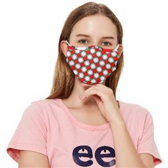 Christmas Star Red Green Fitted Cloth Face Mask (adult)