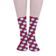 Christmas Star Red Green Smooth Crew Length Tube Socks by anzea