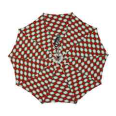 Christmas Star Red Green Automatic Folding Umbrella With Case (large)