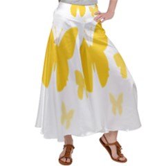 Yellow Butterfly Animals Fly Women s Satin Palazzo Pants