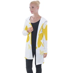 Yellow Butterfly Animals Fly Longline Hooded Cardigan by anzea