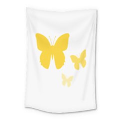 Yellow Butterfly Animals Fly Small Tapestry