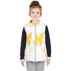 Yellow Butterfly Animals Fly Kids  Hooded Puffer Vest