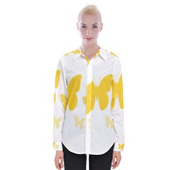 Yellow Butterfly Animals Fly Womens Long Sleeve Shirt