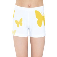 Yellow Butterfly Animals Fly Kids  Sports Shorts