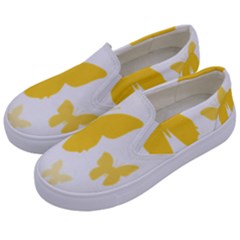 Yellow Butterfly Animals Fly Kids  Canvas Slip Ons by anzea