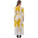 Yellow Butterfly Animals Fly Button Up Boho Maxi Dress View2