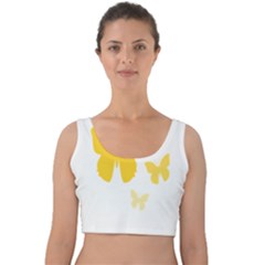 Yellow Butterfly Animals Fly Velvet Crop Top by anzea