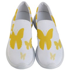 Yellow Butterfly Animals Fly Women s Lightweight Slip Ons by anzea