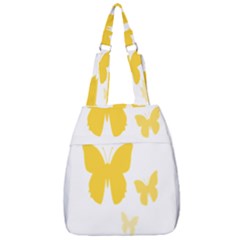 Yellow Butterfly Animals Fly Center Zip Backpack