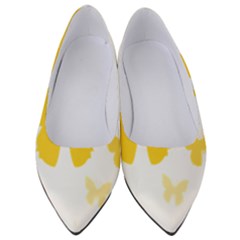 Yellow Butterfly Animals Fly Women s Low Heels